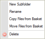 Folder context menu