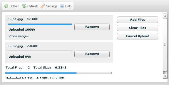 Multiple file upload progress