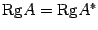 $ {{\rm Rg}A={\rm Rg}A^*}$